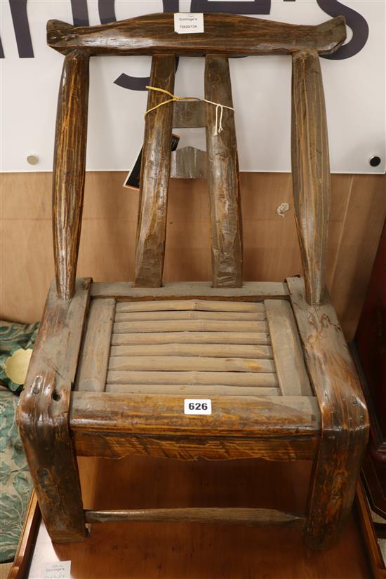 Two Chinese low childs chairs